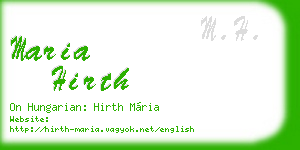maria hirth business card